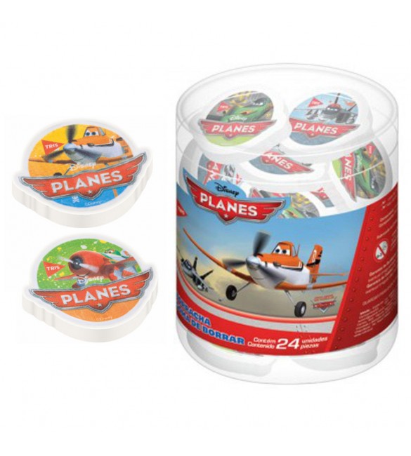 Borracha Top Avioes Planes Pote Pvc 24 Unidades - Tris